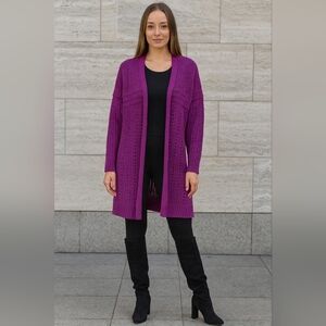 Terra & Sky Magenta Open-Front Cardigan